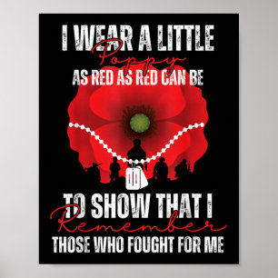 Veteran Day Red Poppy Flower Usa Memorial Day Poster