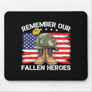 Veteran Day Saying Quote Remember Fallen Heroes Mouse Mat