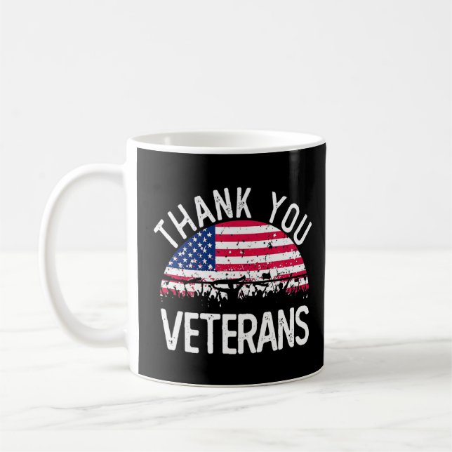 Veteran Day Thank You Veterans Combat Boots Americ Coffee Mug (Left)