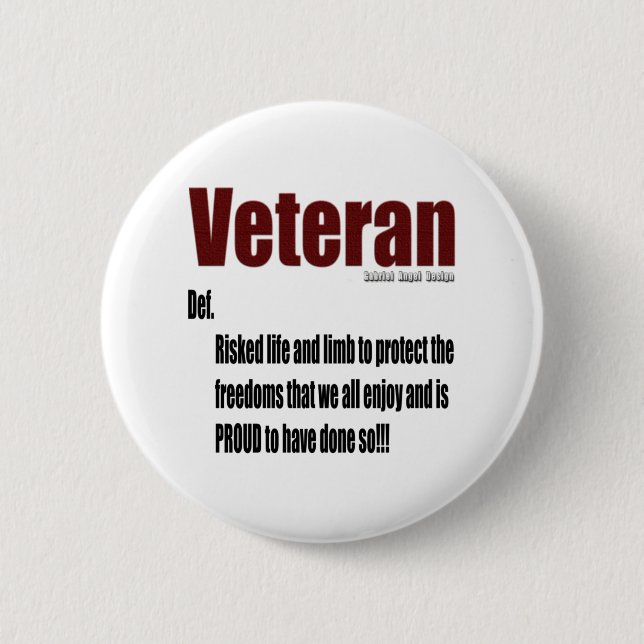 Veteran Definition 6 Cm Round Badge (Front)