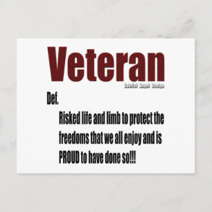 Veteran Definition Postcard