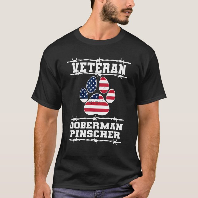 Veteran Doberman Pinscher Retired Dog  Retirement  T-Shirt (Front)