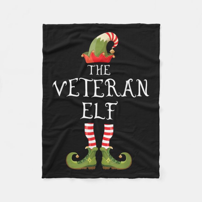 Veteran Elf Family Matching Group Christmas Us Arm Fleece Blanket (Front)