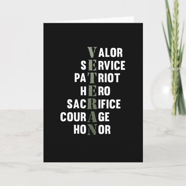 Veteran Facts Happy Veterans Day Support Graphic Card (Front)