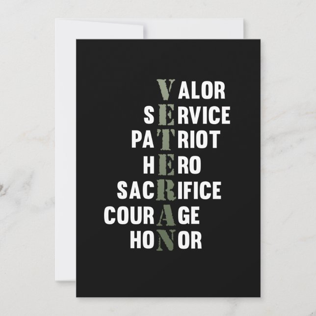 Veteran Facts Happy Veterans Day Support Graphic Invitation (Front)