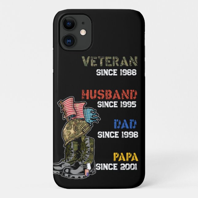 Veteran Father Husband Dad Grandpa Family Gift Case-Mate iPhone Case (Back)