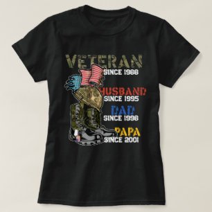 Veteran Father Husband Dad Grandpa Family Gift T-Shirt