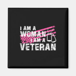 Veteran Female Pink Usa Flag Veterans Day Magnet