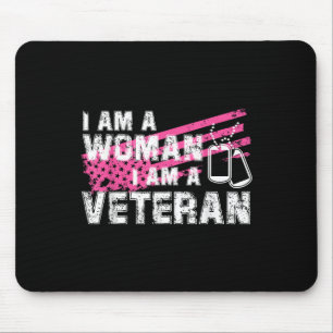 Veteran Female Pink Usa Flag Veterans Day Mouse Mat