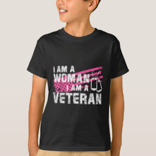 Veteran Female Pink Usa Flag Veterans Day T-Shirt