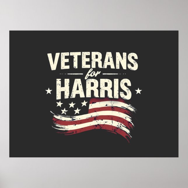Veteran for Harris Kamala Harris Army Election Poster (Front)