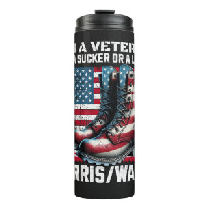 Veteran For Harris Walz Election 2024  Thermal Tumbler