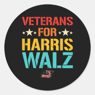 Veteran For Harris Wheimer Waltz Usa Flag Classic Round Sticker