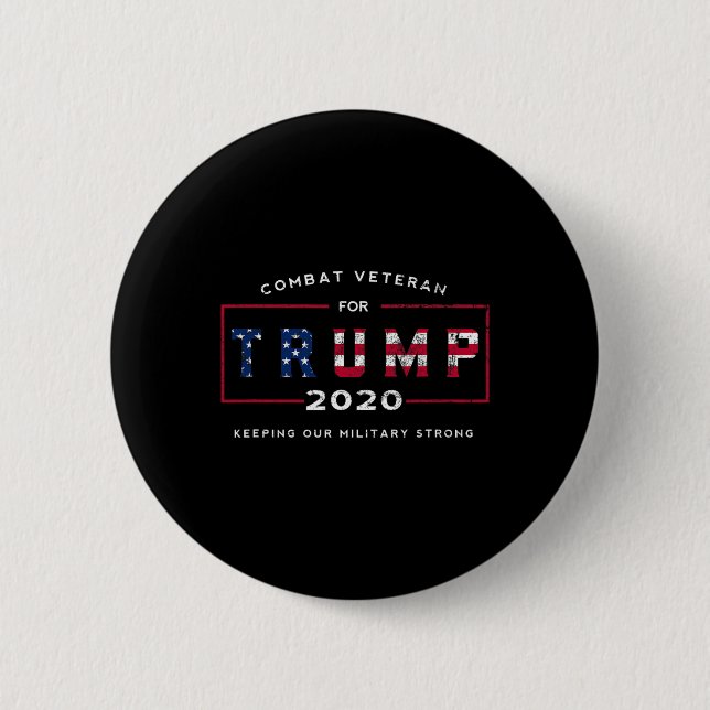 Veteran For Trump 2020&# - Keep Our Military Stro 6 Cm Round Badge (Front)