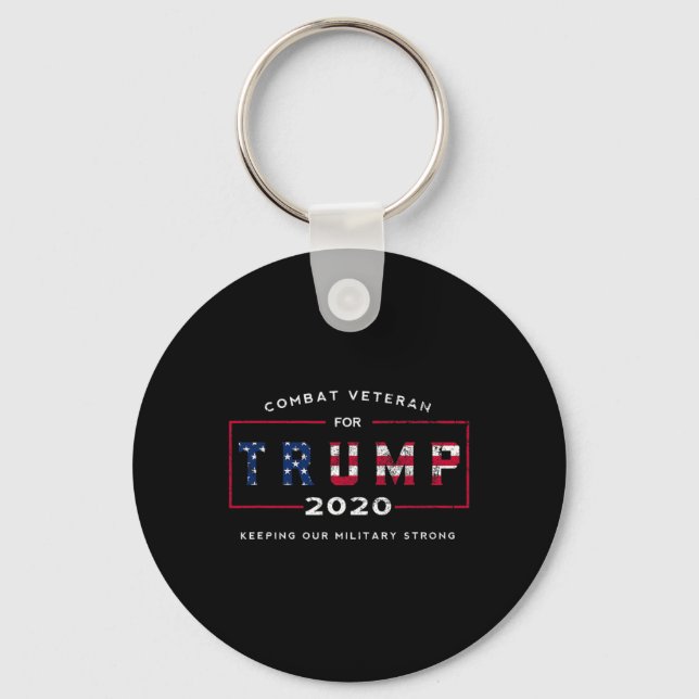 Veteran For Trump 2020&# - Keep Our Military Stro Key Ring (Front)