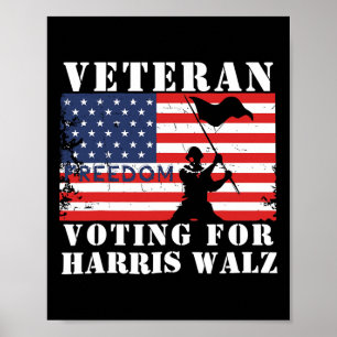 Veteran Freedom Voting For Harris Wheimer Waltz Us Poster