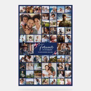 Veteran Funeral 50 Photo Collage Acrylic Sign