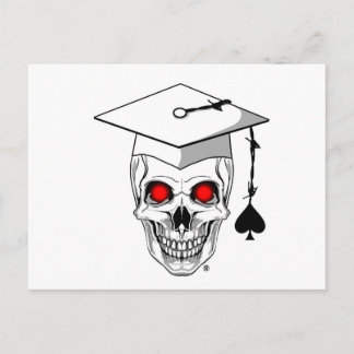 Veteran graduate skull postcard