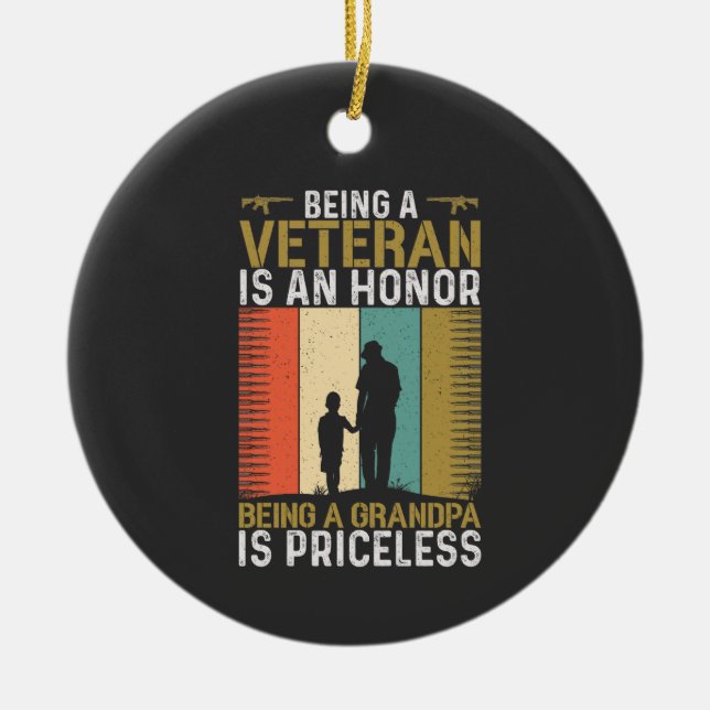 Veteran Grandpa Ceramic Tree Decoration (Front)