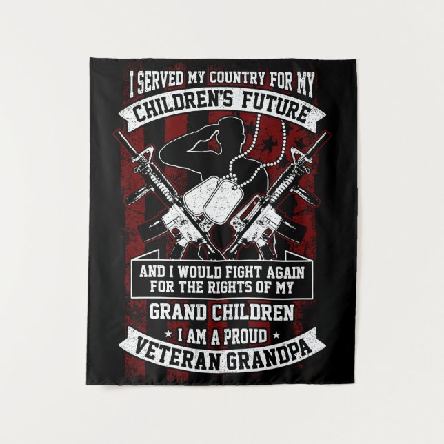 Veteran Grandpa  Tapestry (Front)
