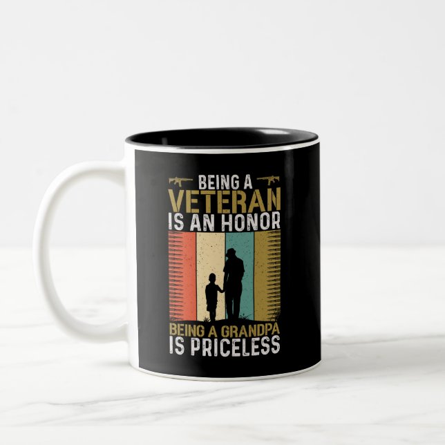 Veteran Grandpa Two-Tone Coffee Mug (Left)