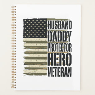 Veteran Husband Daddy Protector Hero Flag Shirt De Planner