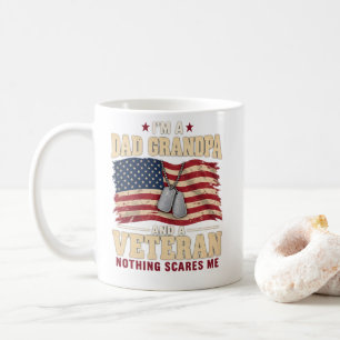 Veteran I'M A DAD GRANDPA AND A VETERAN Coffee Mug