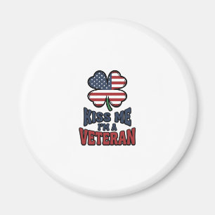 Veteran Kiss Me Patriotic Clover Vintage Shirt_1 Magnet