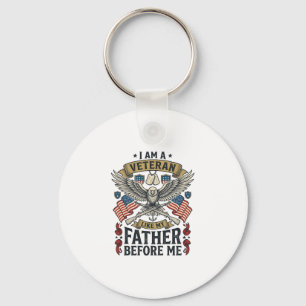 Veteran Like My Father Before Me Eagle Key Ring