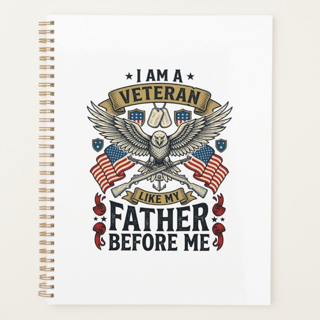 Veteran Like My Father Before Me Eagle Planner (Front)