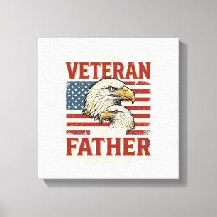 Veteran Like My Father Before Me Eagle T-Shirt_1 Canvas Print