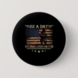 Veteran Lives 22 Day Suicide Awareness Ptsd Vetera 6 Cm Round Badge