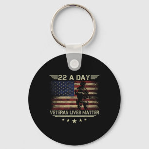 Veteran Lives 22 Day Suicide Awareness Ptsd Vetera Key Ring