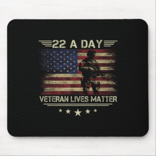 Veteran Lives 22 Day Suicide Awareness Ptsd Vetera Mouse Mat