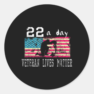 Veteran Lives Suicide Awareness Ptsd Veteran 22 A Classic Round Sticker