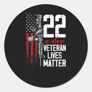 Veteran Lives Suicide Awareness Ptsd Veteran 22 Da Classic Round Sticker