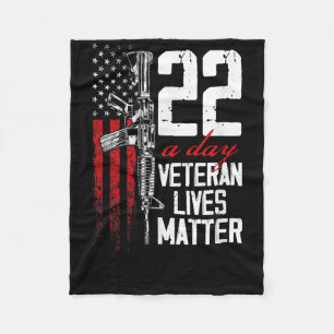 Veteran Lives Suicide Awareness Ptsd Veteran 22 Da Fleece Blanket