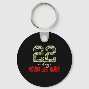 Veteran Lives Suicide Awareness Veteran 22 A Day Key Ring