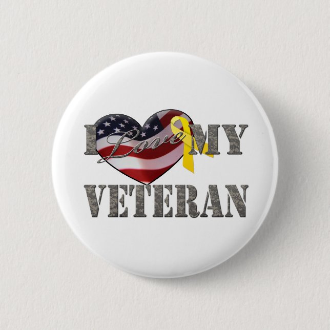 Veteran Love 6 Cm Round Badge (Front)