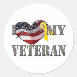 Veteran Love Classic Round Sticker
