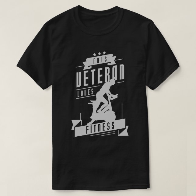 Veteran Loves Fitness T-Shirt (Design Front)