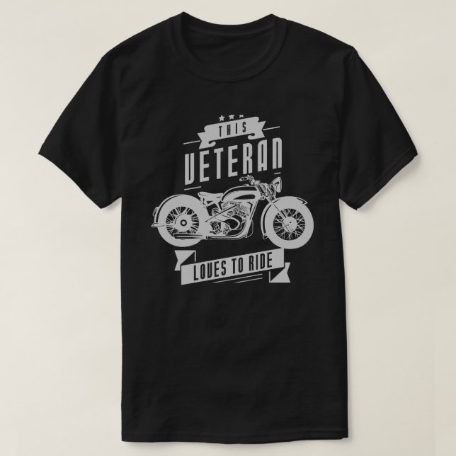 Veteran Loves To Ride T-Shirt (Design Front)