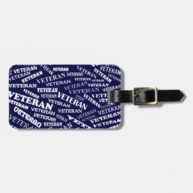 Veteran Luggage Tag in Blue (Front Horizontal)
