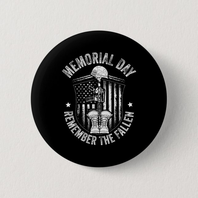 Veteran Memorial Day Remember The Fallen Veterans 6 Cm Round Badge (Front)