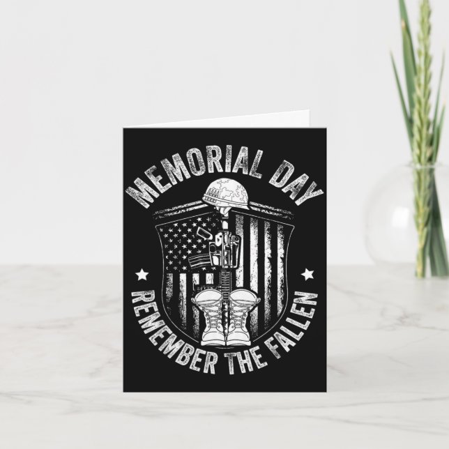 Veteran memorial day remember the fallen veterans  card (Front)