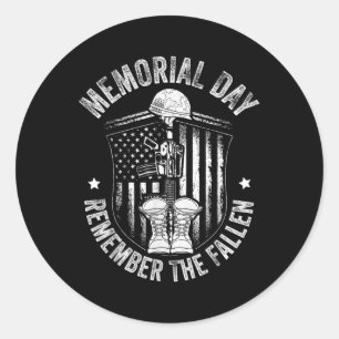 Veteran Memorial Day Remember The Fallen Veterans Classic Round Sticker
