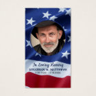 Veteran Memorial Photo Funeral Prayer Card US Flag