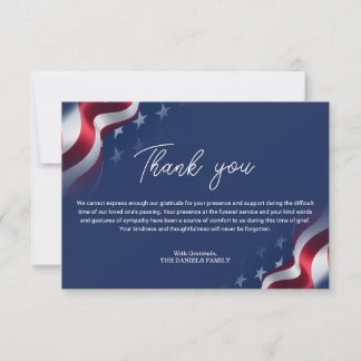 Veteran Memorial Thank You Note Card