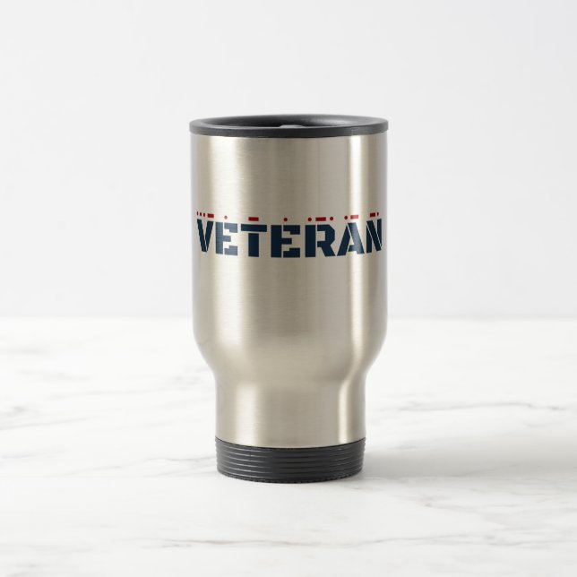 Veteran & Morse Code - Veterans Day Travel Mug (Center)