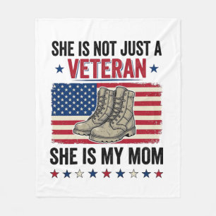 Veteran Mum Patriotic Military Boots Shirt Design_ Fleece Blanket